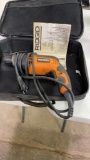 RIDGID 3/8” electric drill w/case