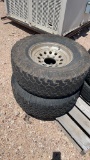 Pair of 33x12.50R16.5LT tires w/aluminum rims