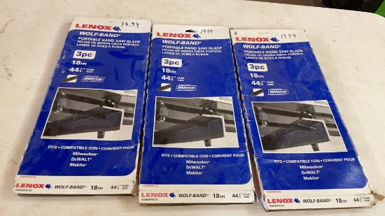 Lot of 8 Lenox 18TPI portable band saw blades