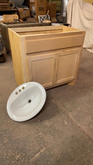 34-1/4”X 33-1/8” Vanity w/sink-No Top