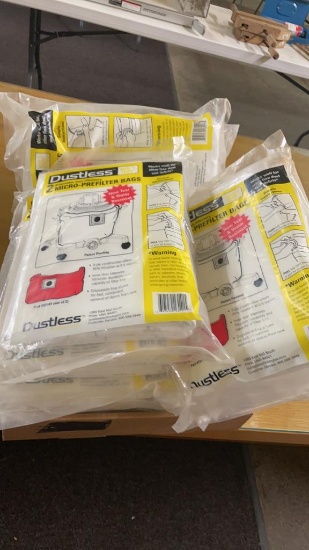 Dustless micro-prefilter shop vac bags