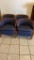 Set of 4 blue rolling game table chairs