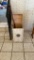 Tall wooden decorative box w/lid & walking stick