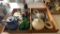 2 boxes of vases, coasters & other glass pieces
