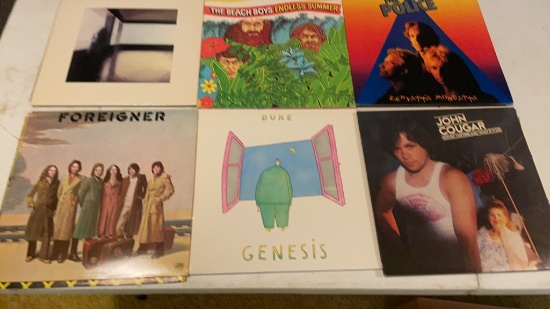 Box of vinyl records