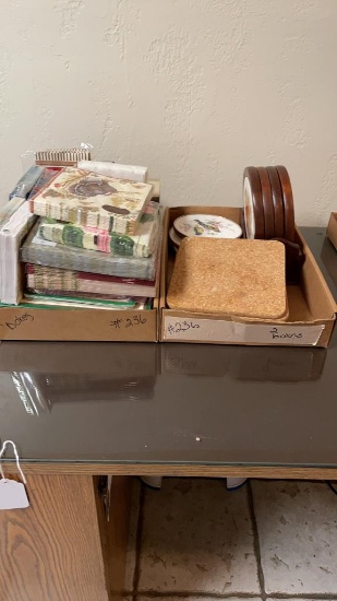 2 boxes of paper napkins & hot plates