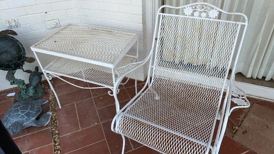 Iron table and chair