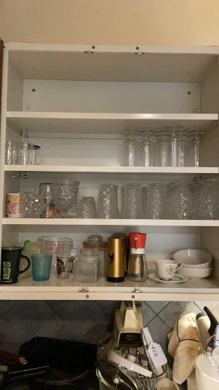 Lot of cut glassware, glasses & misc glassware