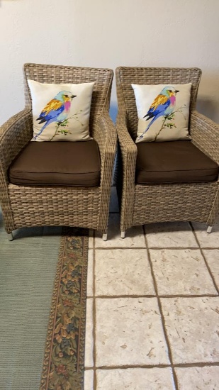 Pair of wicker chairs