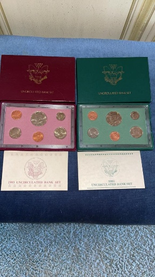 1991 & 1993 uncirculated bank sets