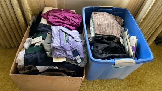 2 boxes of misc clothing & new women’s hosiery