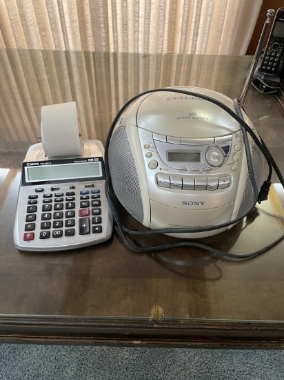 Canon adding machine & Sony CD player