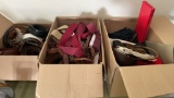 3 boxes of belts,scarves,ties & gloves