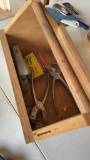 Wooden tool box with stapler& nut crackers