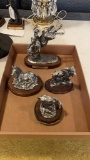 4 pewter sculptures by Theresa Martin & Dr.