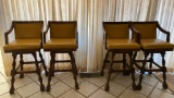 Set of 4 yellow bar stools