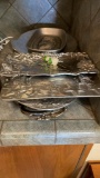 Lot of silver serving trays