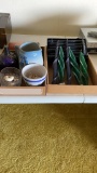 2 Boxes Of Candles, Shells,pitcher &vases