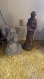 Monk & angel statues