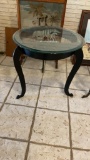 End table w/western metal cut-out