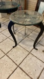 End table w/western metal cut-out