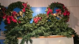 Large lot Christmas Garland and Wreaths