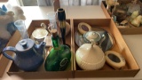 2 boxes of vases, coasters & other glass pieces