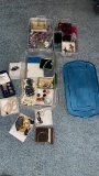 2 plastic boxes of misc jewelry