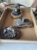 3 small bronze sculptures