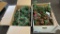 2 boxes of pine cone wreaths & decorative
