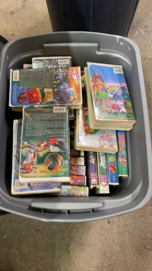 Tub of children’s VHS tapes