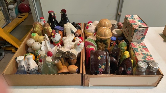 2 boxes of assorted salt & pepper shakers