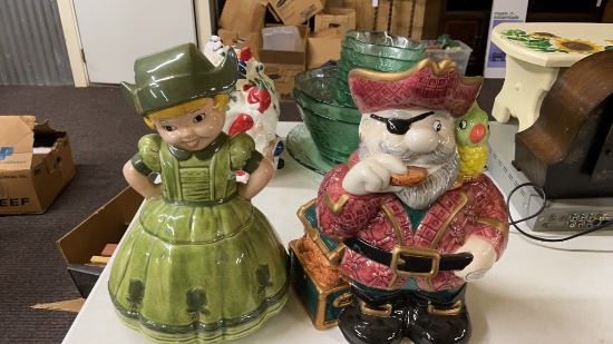 Dutch girl & Pirate cookie jars