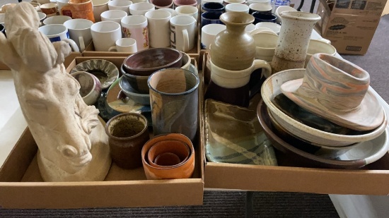 2 boxes of western pottery