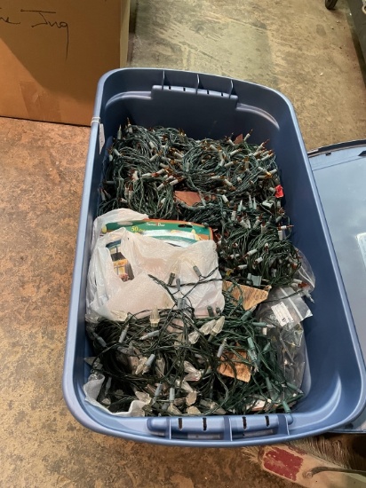 Tub of Christmas lights