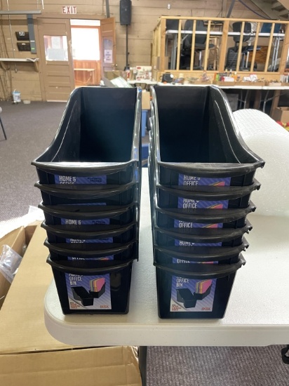 New set of 12 home & office bins w/interlocking