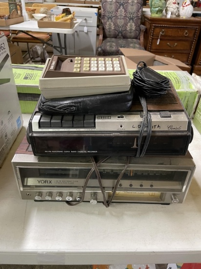 8 track player,cassette player & calculator