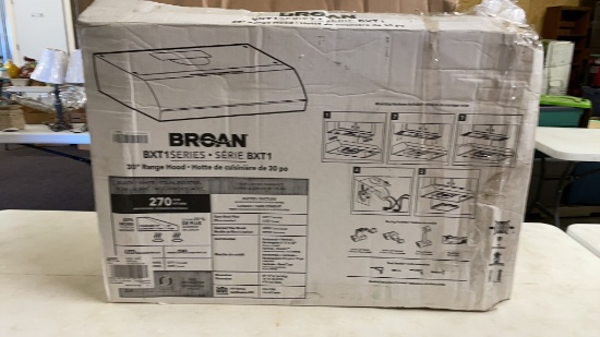 Broan BXT130SS 30” stainless steel range hood