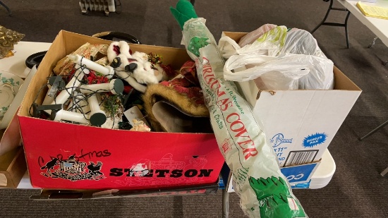 2 boxes of Christmas decorations