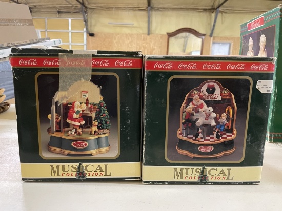 Lot of 2 Coca Cola Christmas musical box