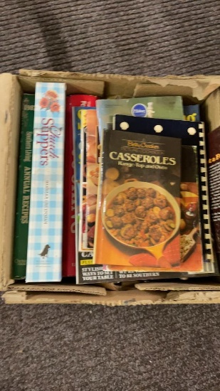 Box of cookbooks
