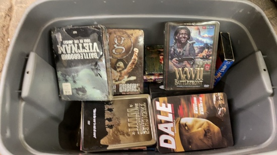 Tub of DVD’s & VHS tapes