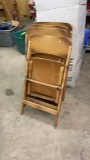 4 folding wooden chairs
