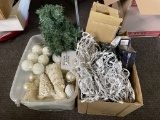 2 boxes of Christmas lights & decorations