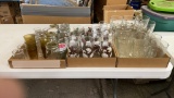 3 boxes of glasses & misc jars