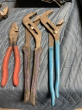 Lot of 3 pliers. 2-T&G, 1- Side cutter