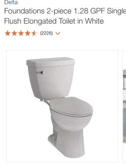 Delta Foundations 2pc elongated toilet in white