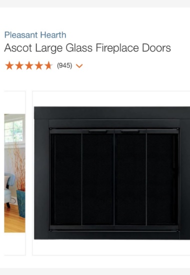 Pleasant Hearth Ascot large glass fireplace doors