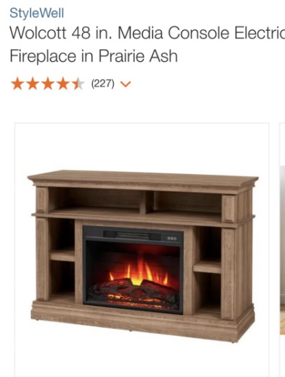 StyleWell Wolcott 48in media console electric