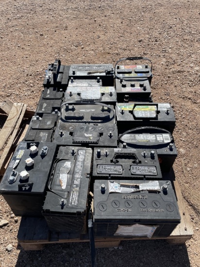 Pallet of used batteries